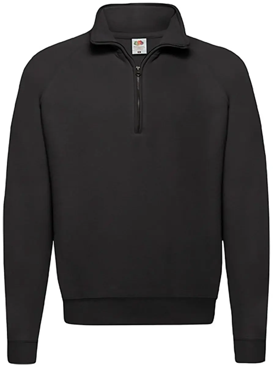 Fruit of the Loom Classic Zip Neck Sweatshirt - S - Rood