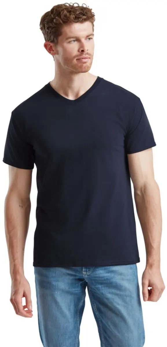 Camiseta Fruit Of The Loom Valueweight T-shirt met V-hals Adulto Marino