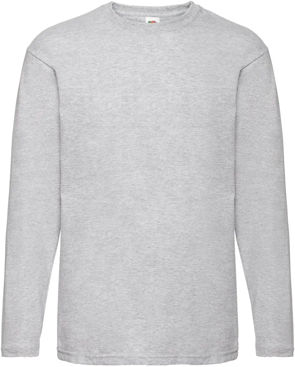 T-shirt Fruit Of The Loom Valueweight Lange Mouw Grijs