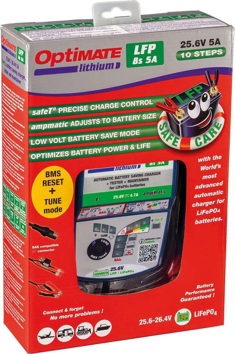 Tecmate OptiMate TM280 Acculader 24V - 8S LiFePO4/LFP
