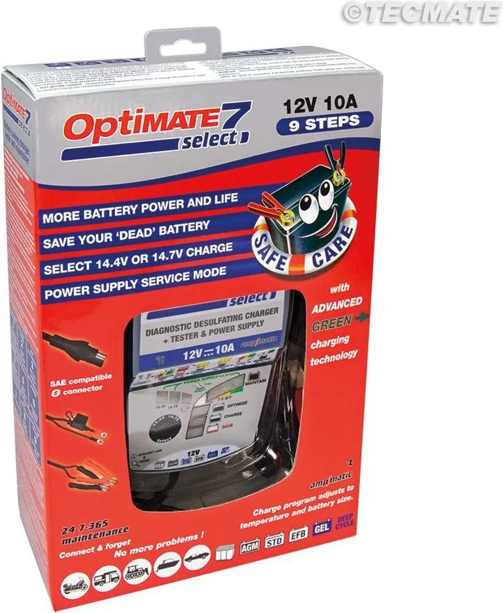 Tecmate OptiMate 7 Select TM250 V3 Acculader 12V 10A