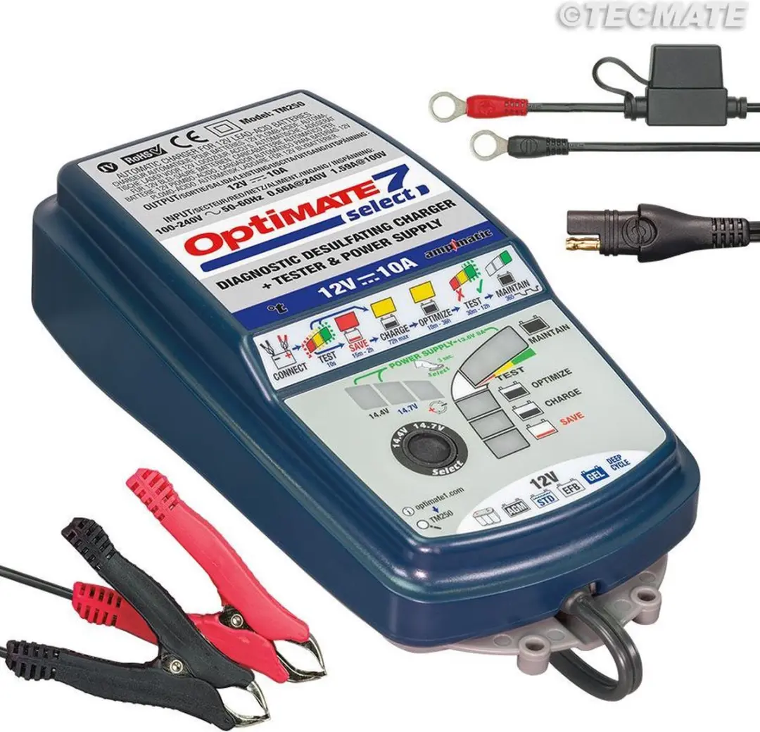 Tecmate OptiMate 7 Select TM250 V3 Acculader 12V 10A - afbeelding 6 van 6
