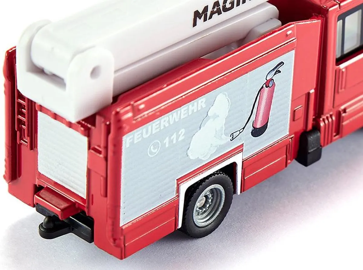 SIKU Magirus Multistar Tlf Brandweerwagen 18cm - Rood/Wit/Grijs/Zwart - afbeelding 6 van 6
