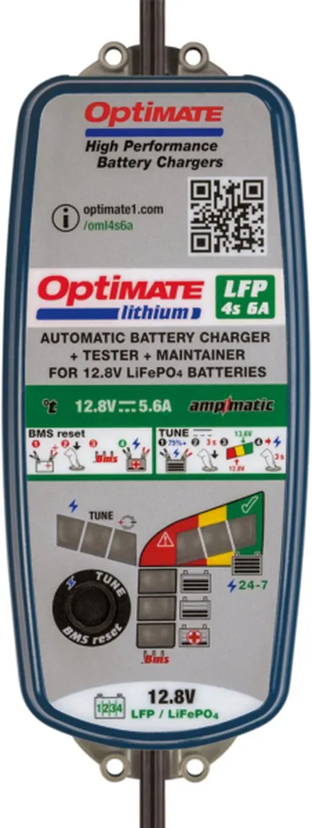 Tecmate OptiMate TM390 LiFePO4 Acculader 12.8V 6A - 4S