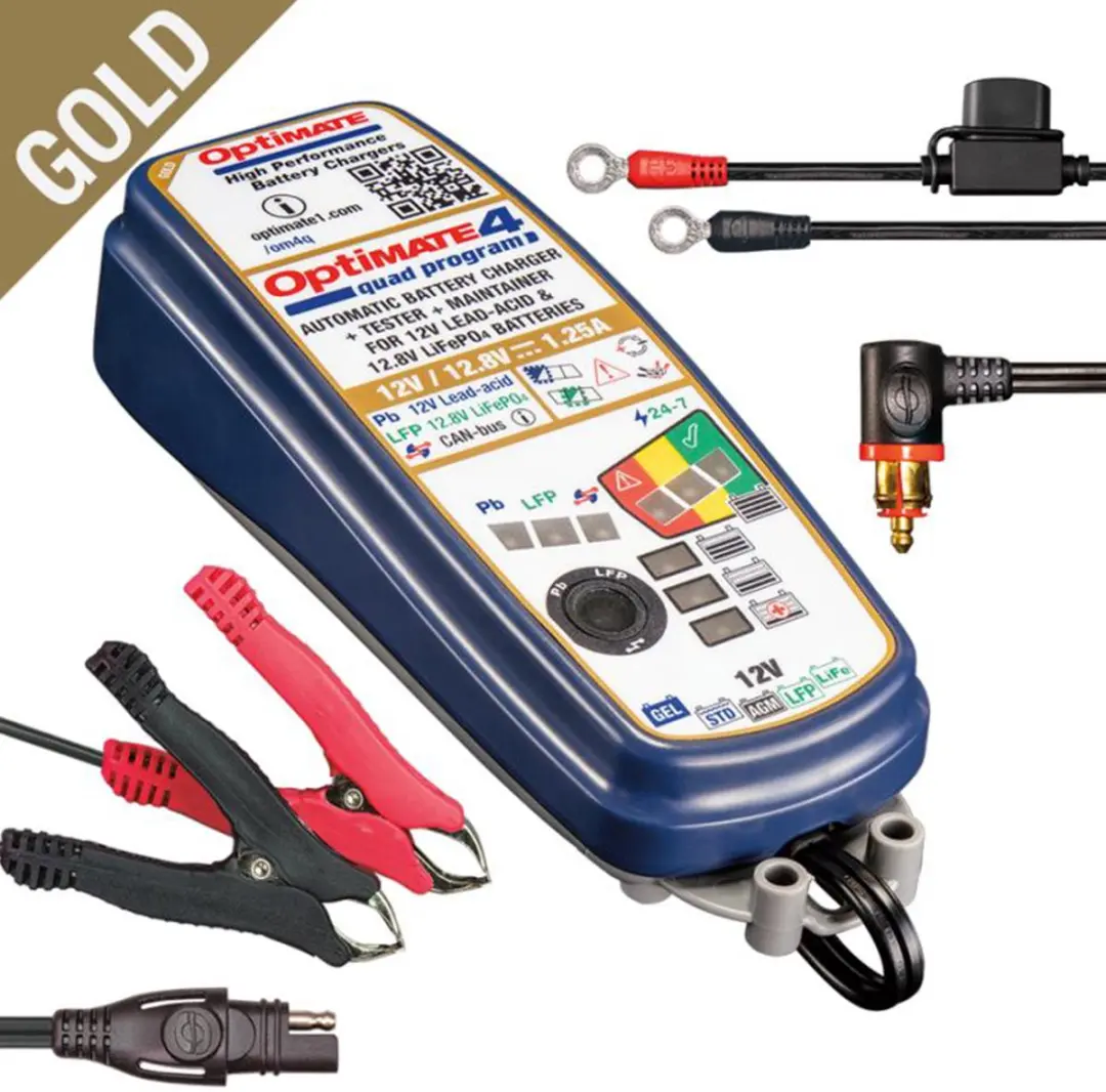 Tecmate Optimate 4 Quad Program CAN Acculader 12V 1.25A