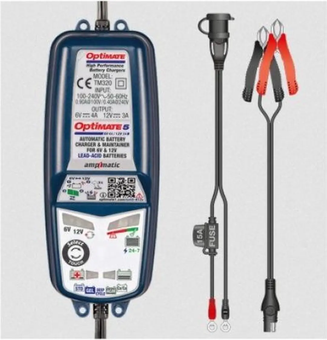 Tecmate OptiMate 5 TM320 Acculader 6V/12V - 8-staps Smart Lader