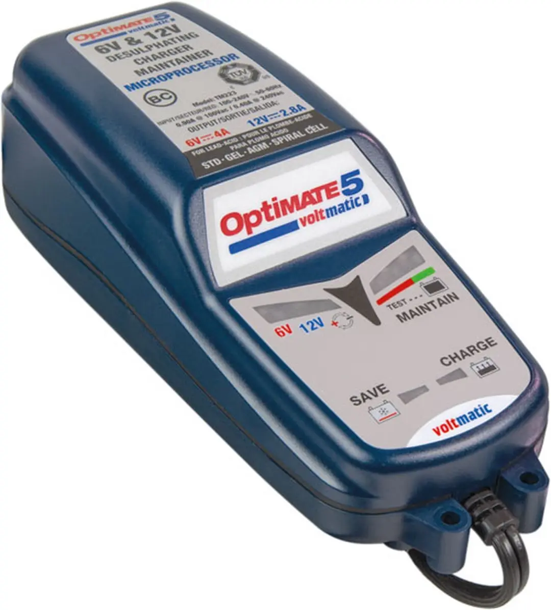Tecmate OptiMate 5 TM320 Acculader 6V/12V - 8-staps Smart Lader - afbeelding 6 van 6