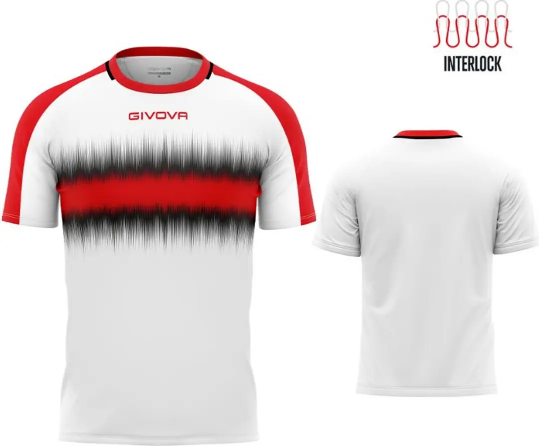Givova Radio Sportshirt - M - Wit/Rood-Zwart - afbeelding 3 van 3