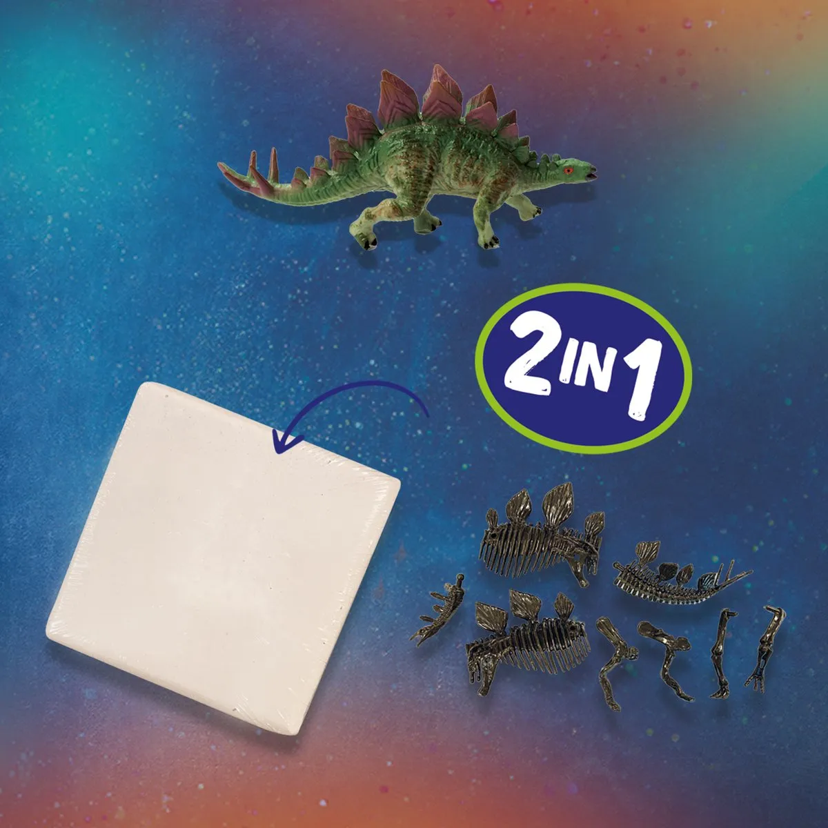 SES Creative Explore Dino en Skelet Opgraven 2-in-1 Stegosaurus