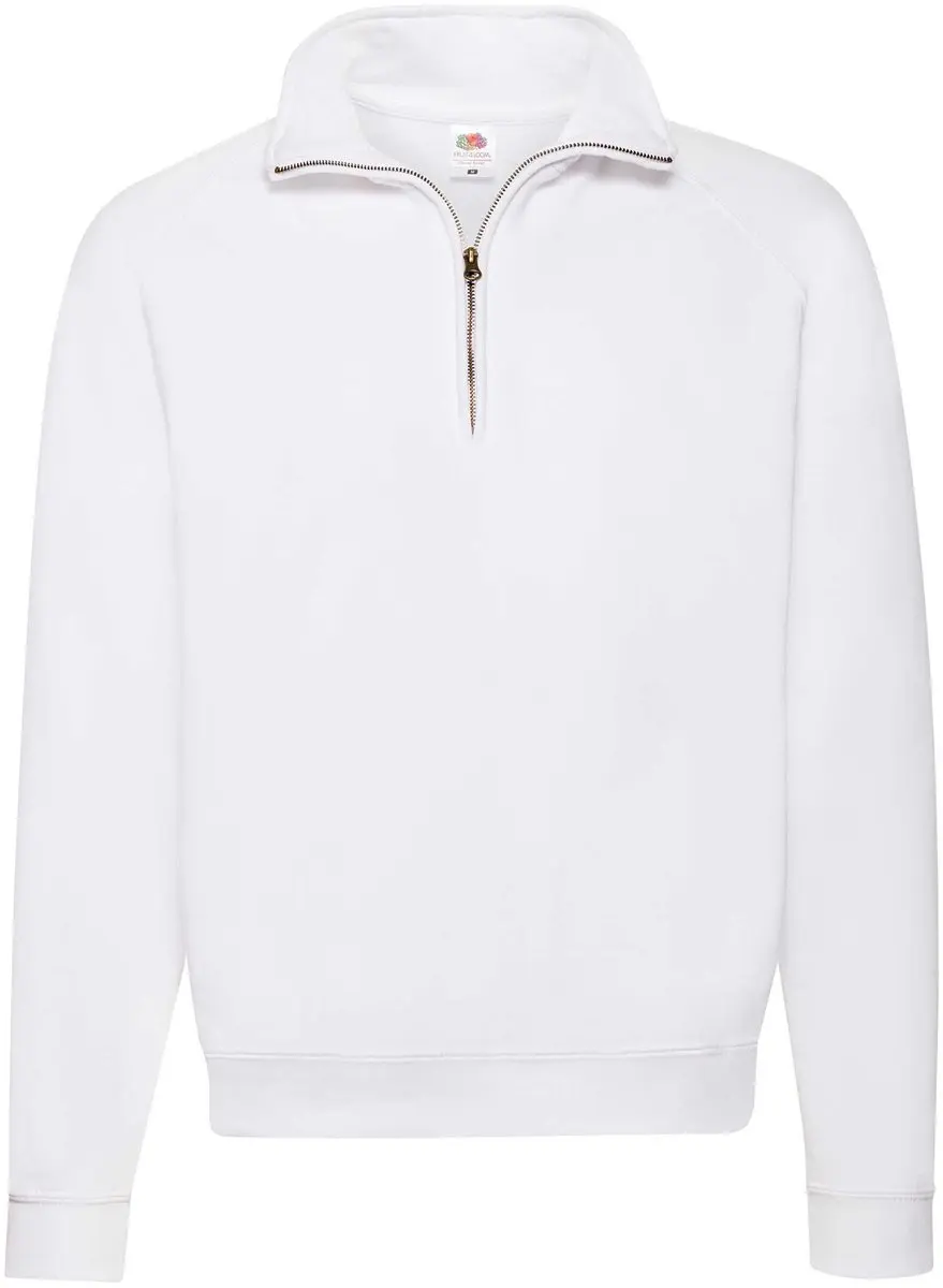 Sweatshirt Fruit Of The Loom Classic Zip Neck Volwassen Blanco