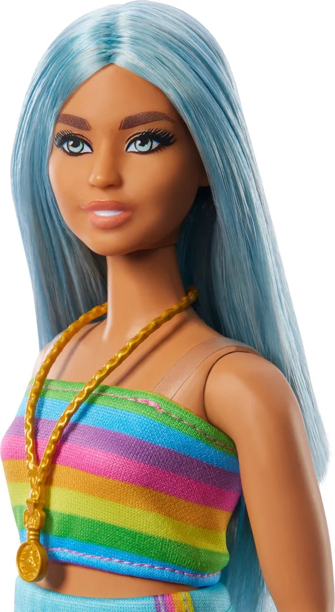Barbie Fashionistas HRH16 Modepop - Regenboog topje - afbeelding 3 van 6