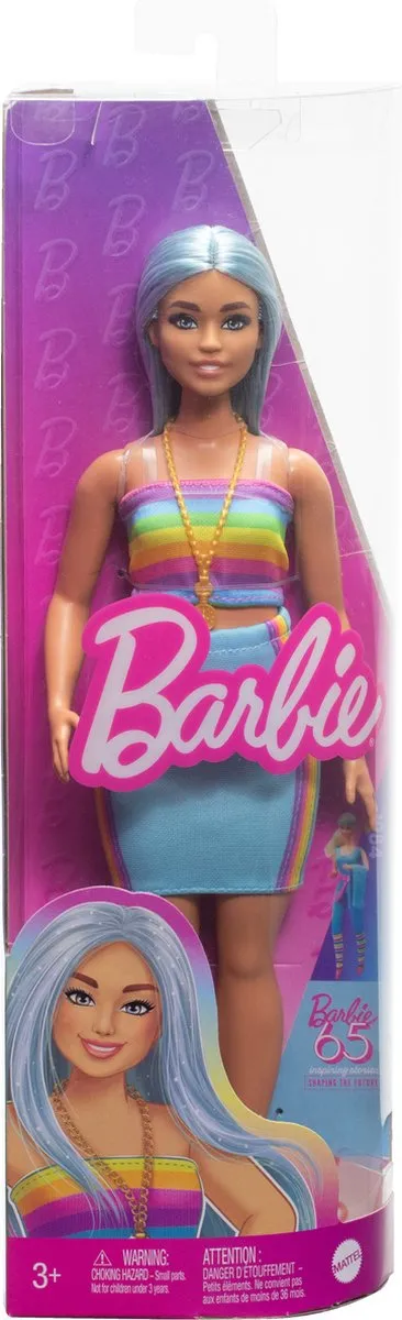 Barbie Fashionistas HRH16 Modepop - Regenboog topje - afbeelding 6 van 6