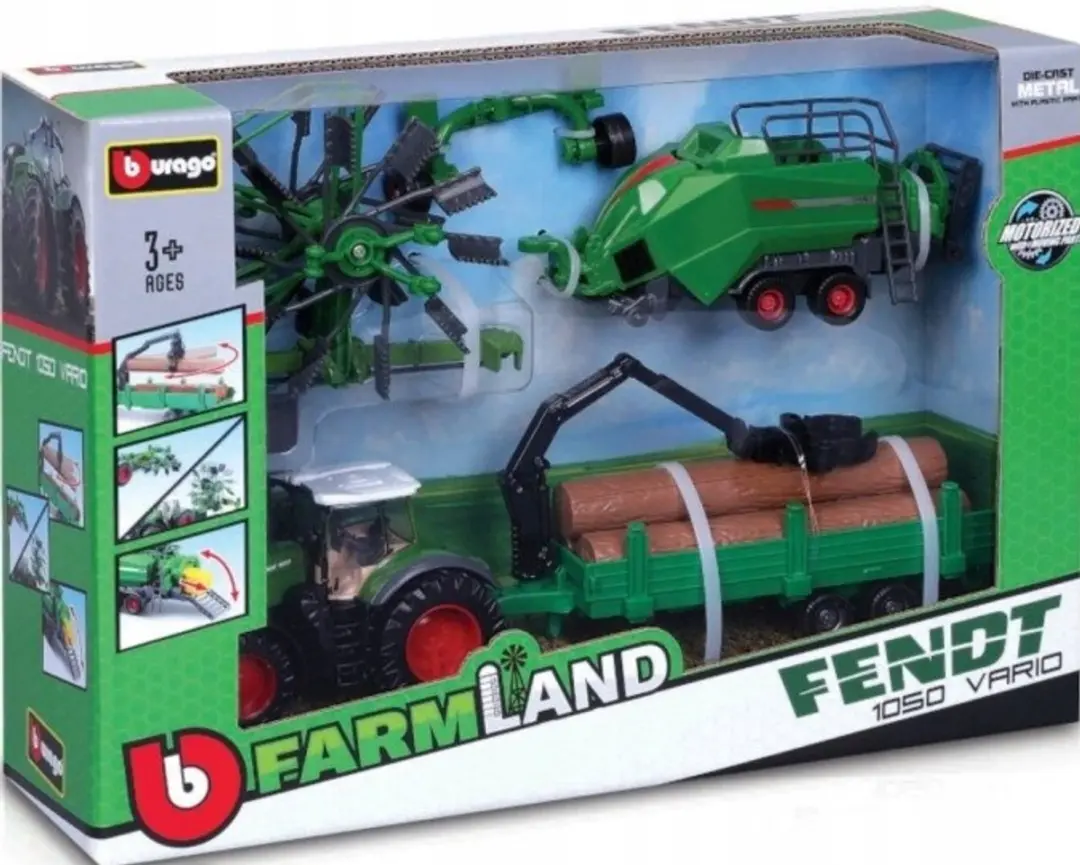 Bburago Fendt 1050 Vario Tractor Set - 18-31605 Groen - afbeelding 4 van 4