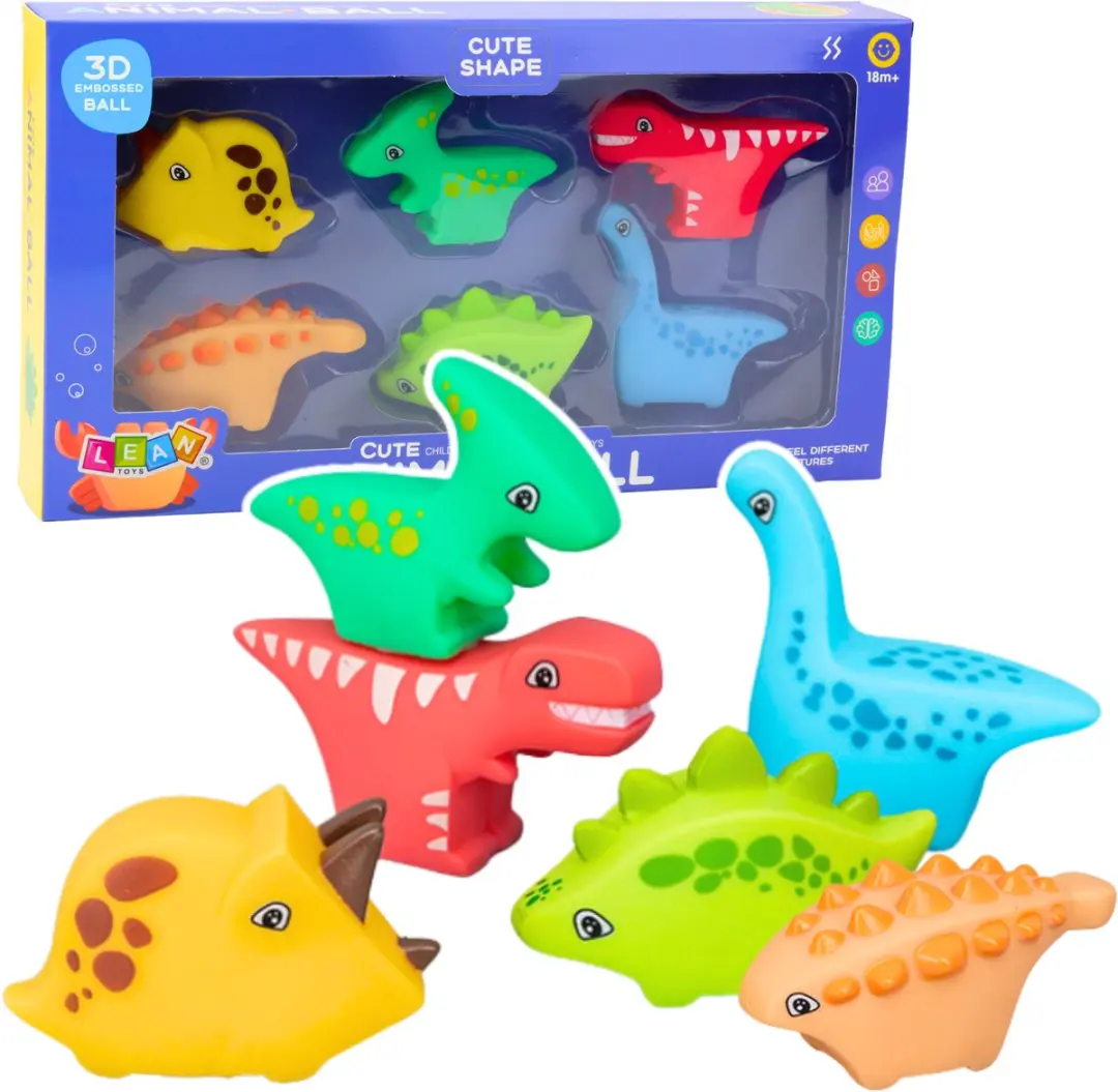 LEAN TOYS Rubber Dinosaurussen Badspeelgoedset