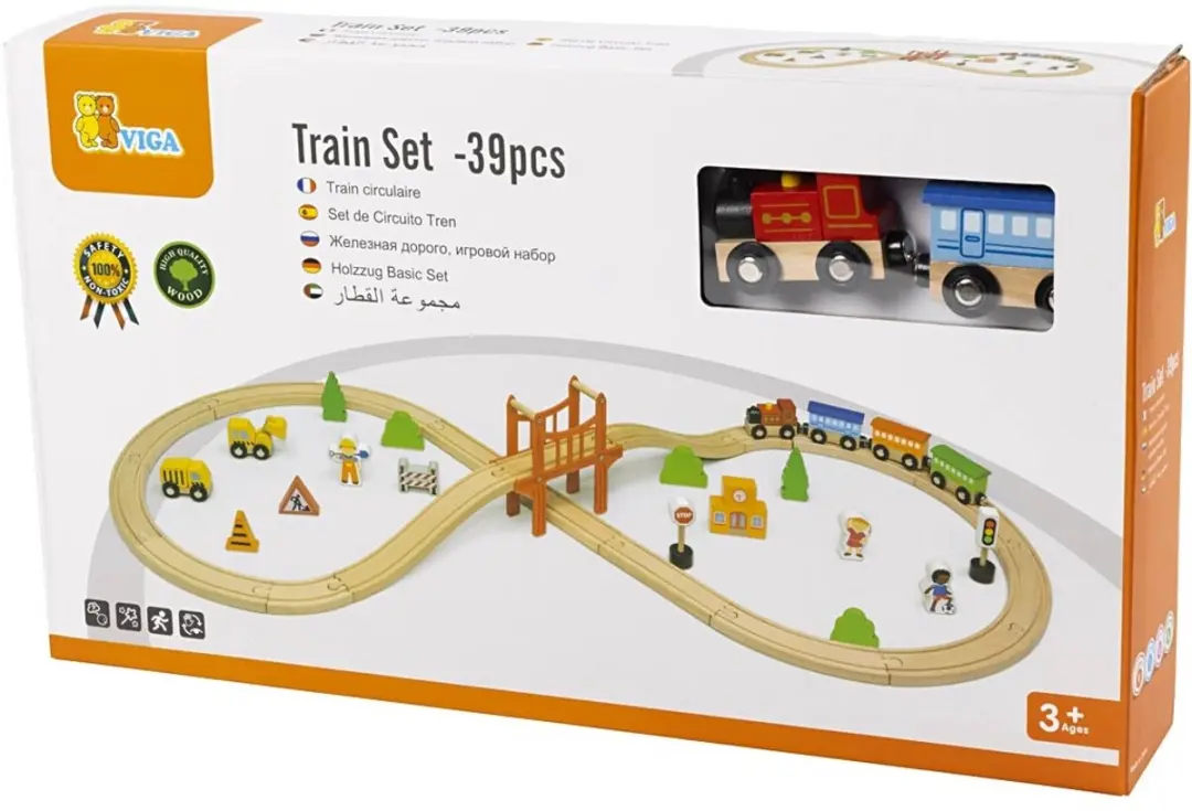 Viga Toys Treinbaan 50266 - 49 Onderdelen - Multicolor