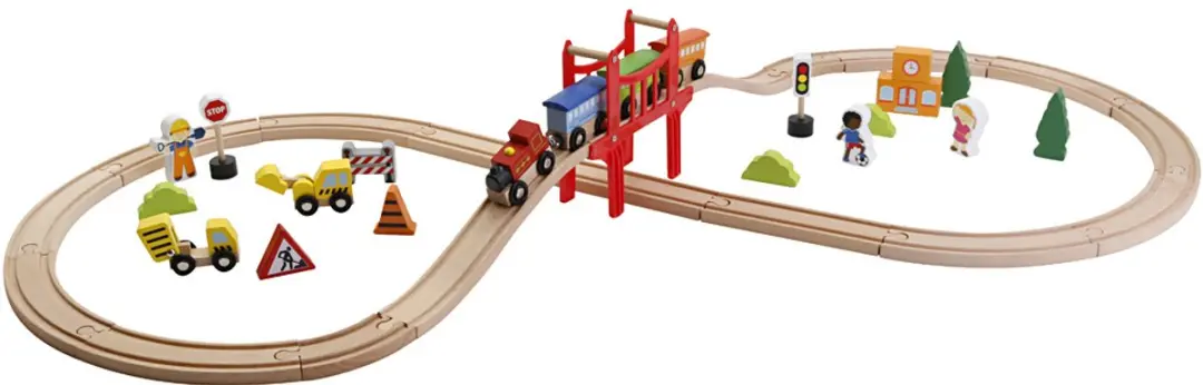 Viga Toys Treinbaan 50266 - 49 Onderdelen - Multicolor