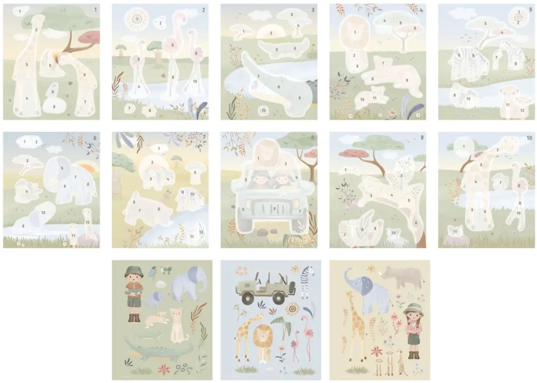 Little Dutch Safari Jim Stickerboek - 100 Stuks - Groen