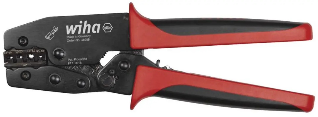 Wiha 45958 Krimptang Ongeïsoleerde platte stekkers 0.5-6mm²