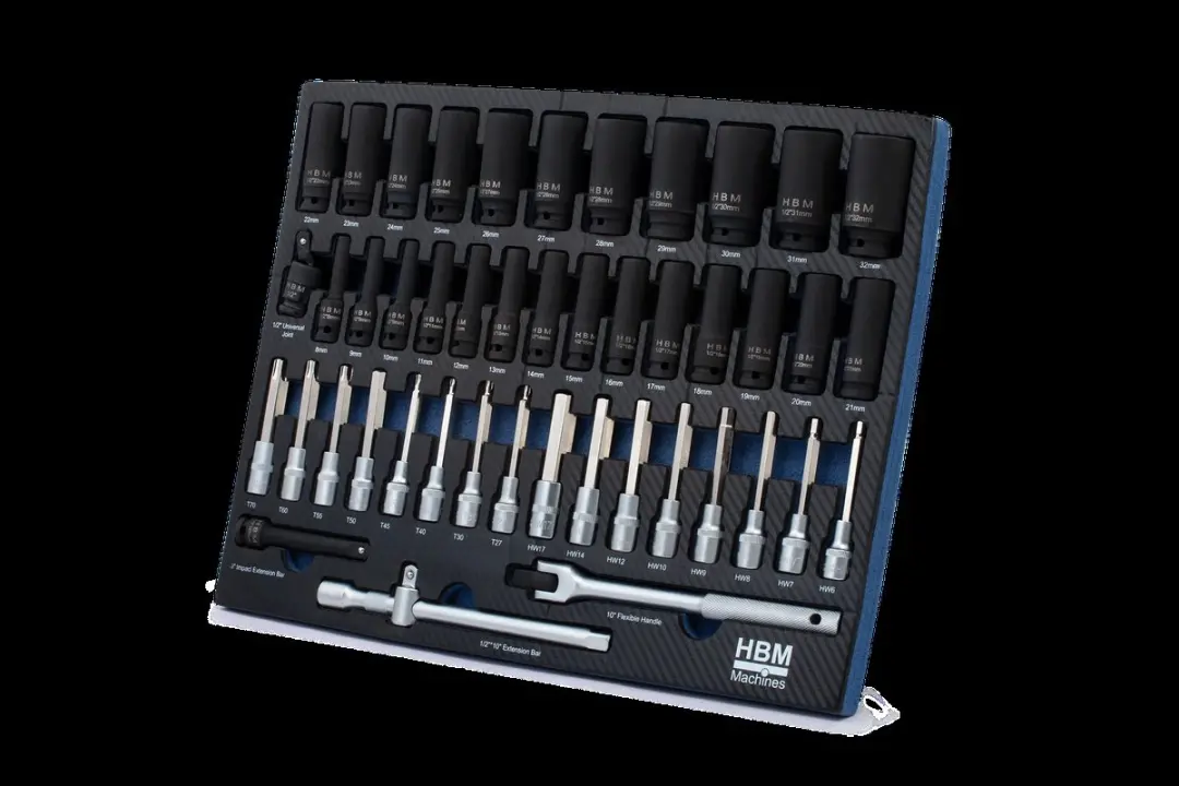 HBM inlay met krachtdoppenset, bitset 45-delig