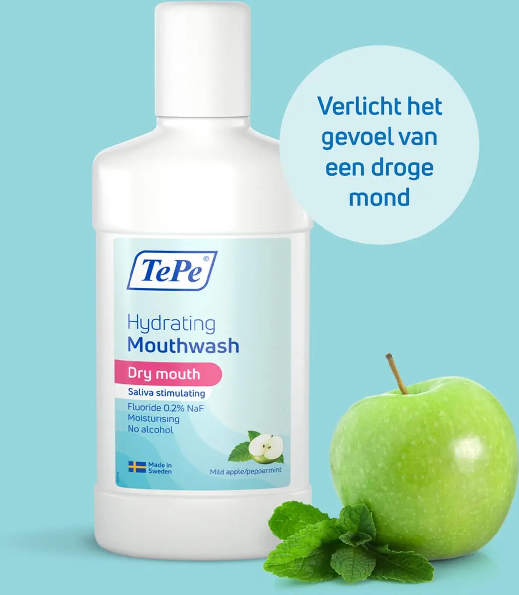 TePe Hydraterende Mondspoeling Mild Apple Peppermint 500ml - 6 Stuks