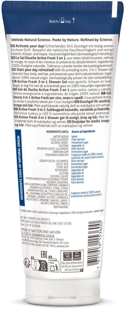 Weleda Men Active Fresh 3-in-1 Douchegel - 3x200ml