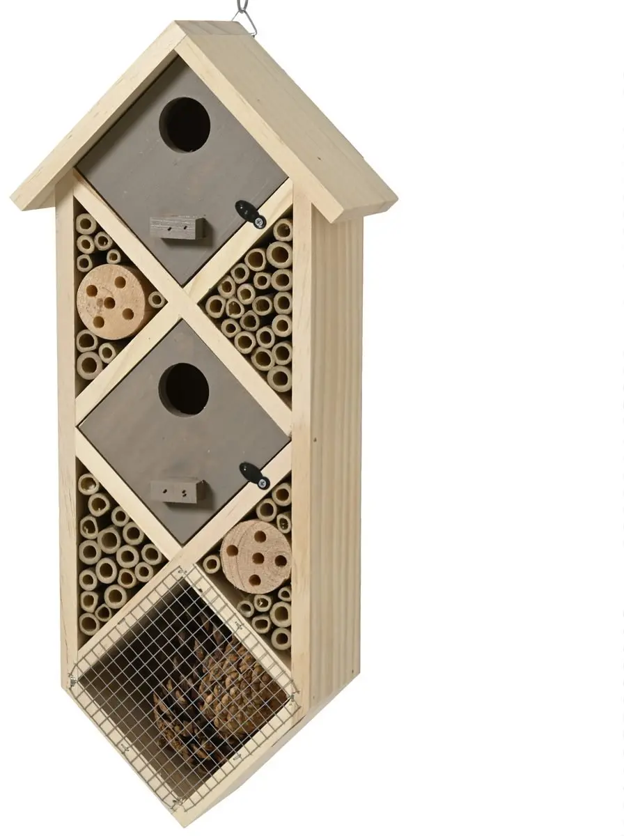 Kaemingk Insectenhotel Ruit Grijs 18 x 42 cm