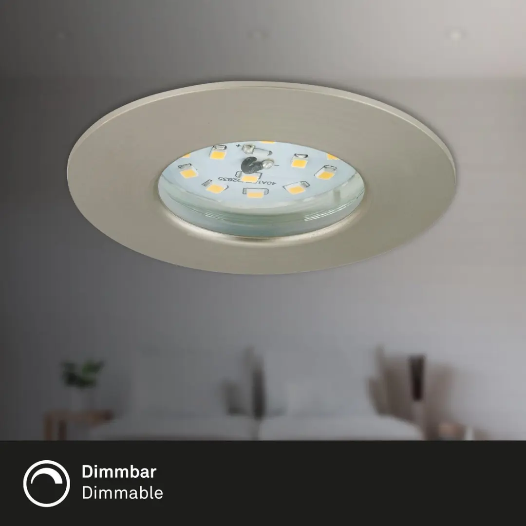 Briloner Attach Dim Inbouwspots 3x - 5,5W 470lm - Nikkel - IP44