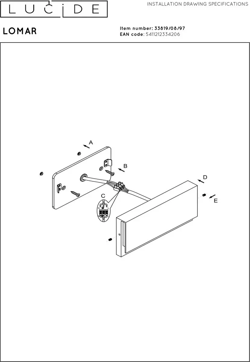 Lucide LOMAR Wandlamp LED 10W 2700K - Roestbruin