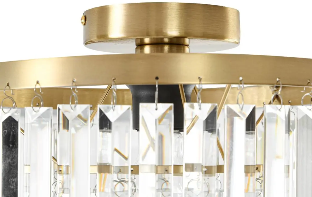 Lindby Plafondlamp IJzer Glas 1 Licht E27 - Ø31cm - afbeelding 3 van 6