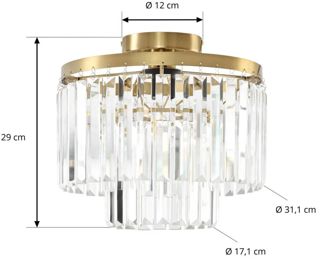 Lindby Plafondlamp IJzer Glas 1 Licht E27