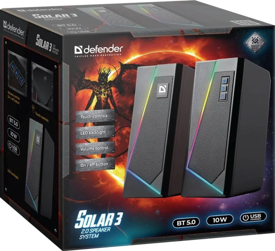 Defender Solar 3 Serie SOLAR3 Bluetooth Speaker - 10W - RGB Zwart - afbeelding 3 van 3