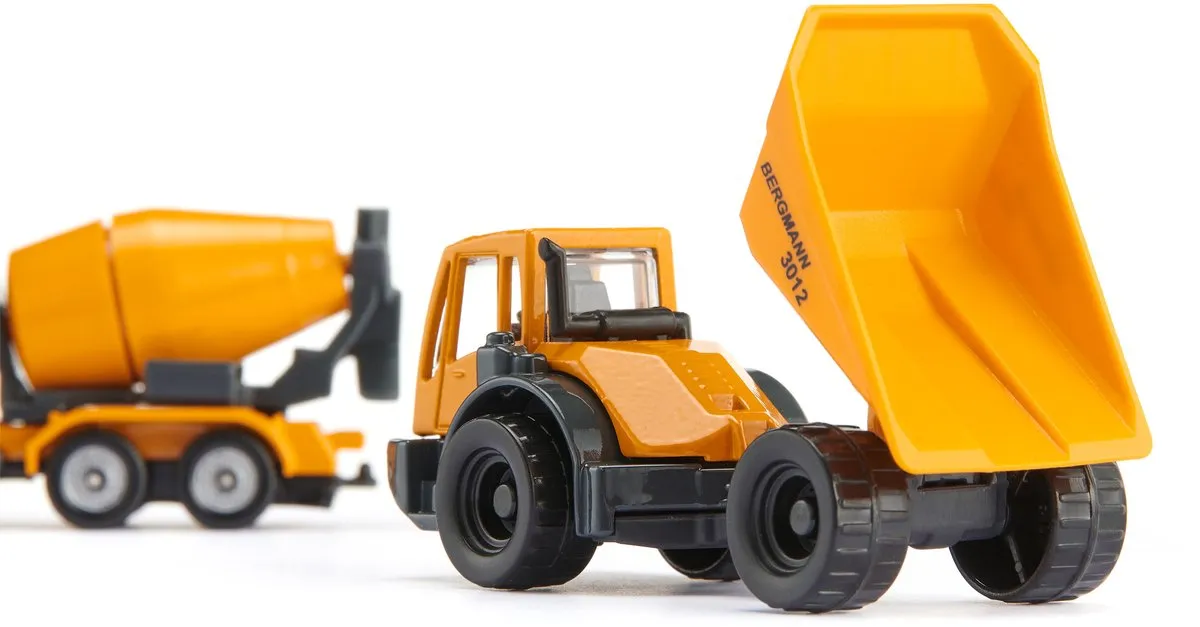 SIKU 1692 Bouwplaatsset Dumper & Betonmixer Geel