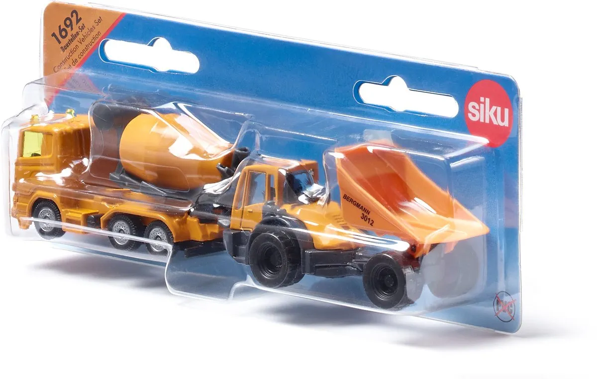 SIKU 1692 Bouwplaatsset Dumper & Betonmixer Geel