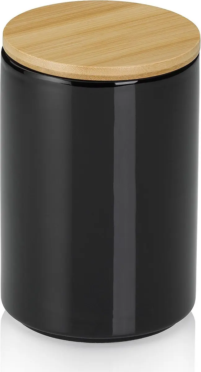 Voorraadpot, 0.8 L, Keramiek, Zwart