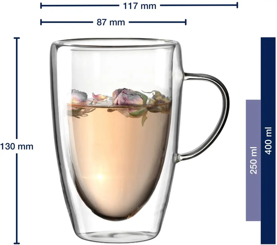 Leonardo DUO Dubbelwandige Glazen 400ml - Set van 4