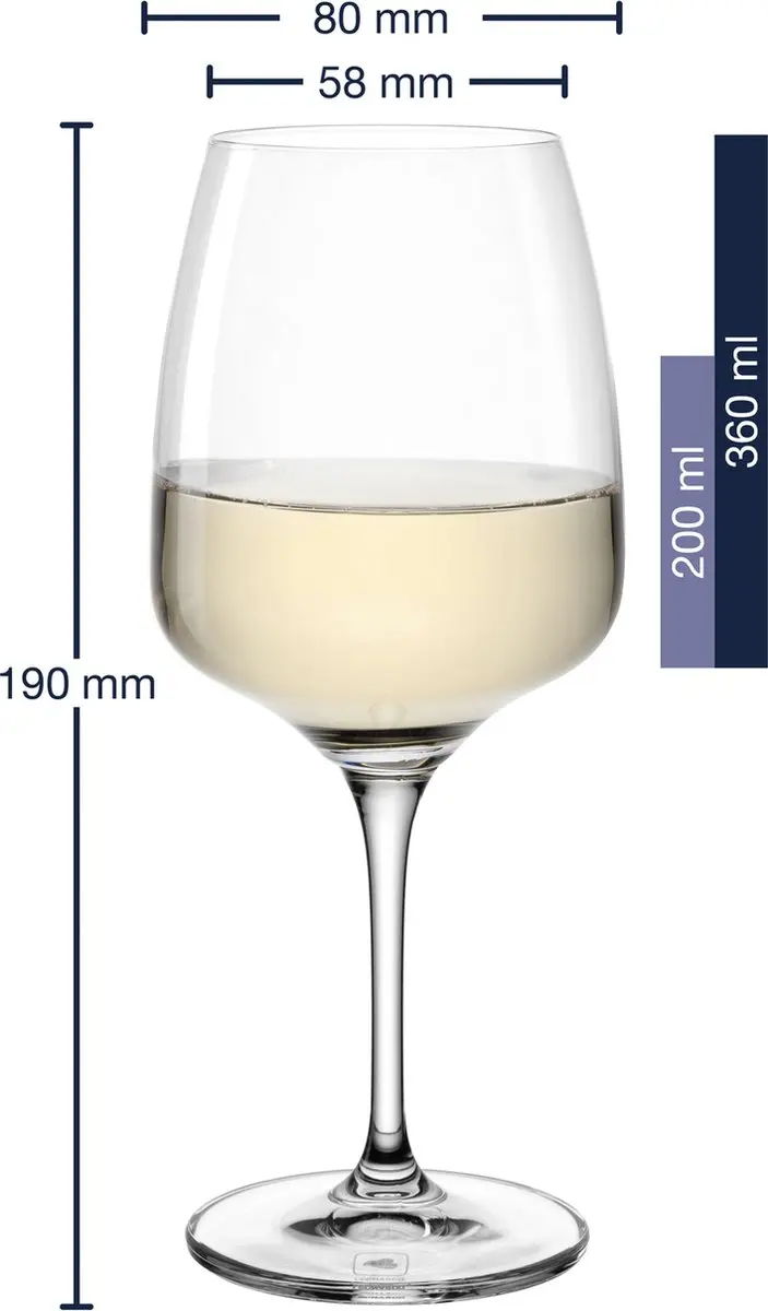 Leonardo Cesti Witte Wijnglazen 360ml - Set van 6