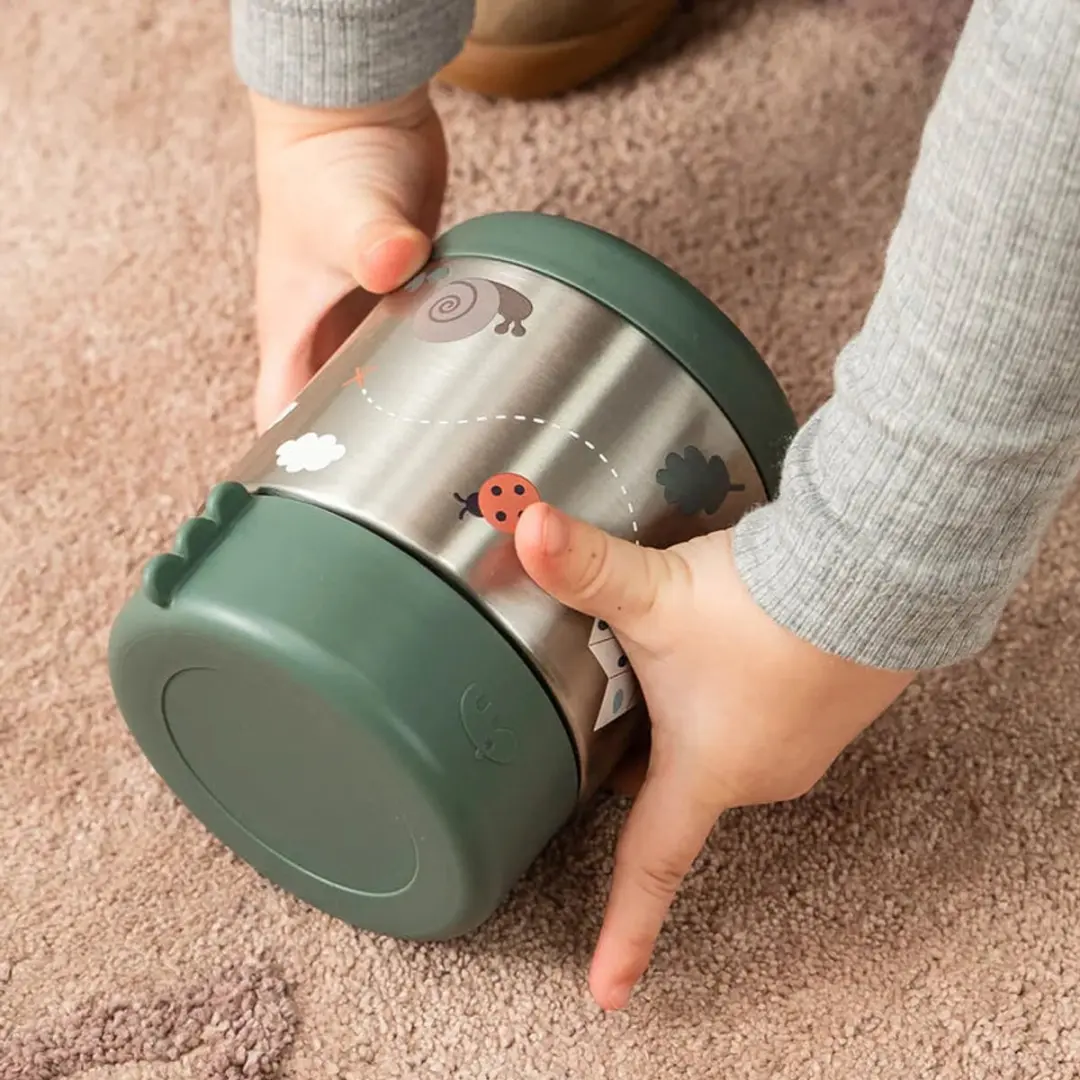 Done By Deer Tiny Trails Thermos Voedselcontainer 300ml - Groen - afbeelding 5 van 6
