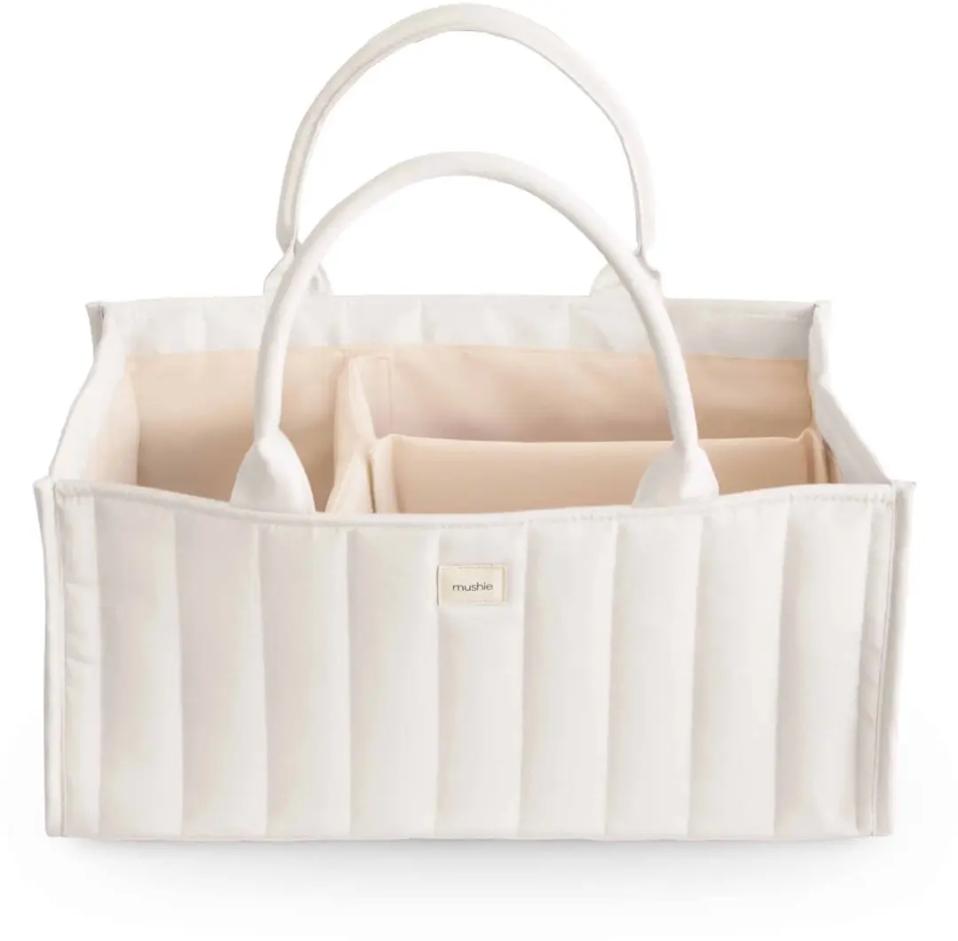 Mushie Diaper Caddy Draagbare Luier Organizer Ivory
