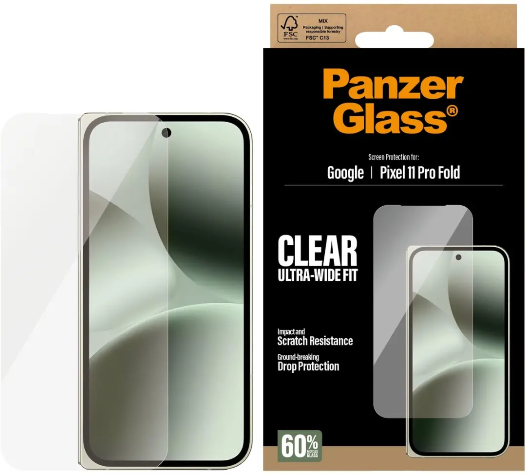 PanzerGlass Anti-Bacterial Screenprotector voor de Google Pixel 11 Pro Fold