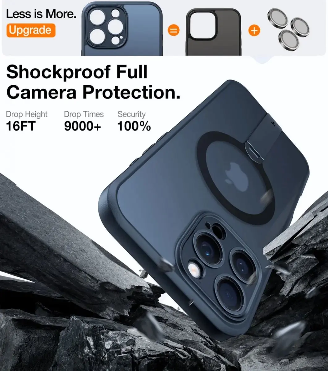 Torras UPro Pstand Spin Hoesje iPhone 16 Pro Max - MagSafe - Zwart