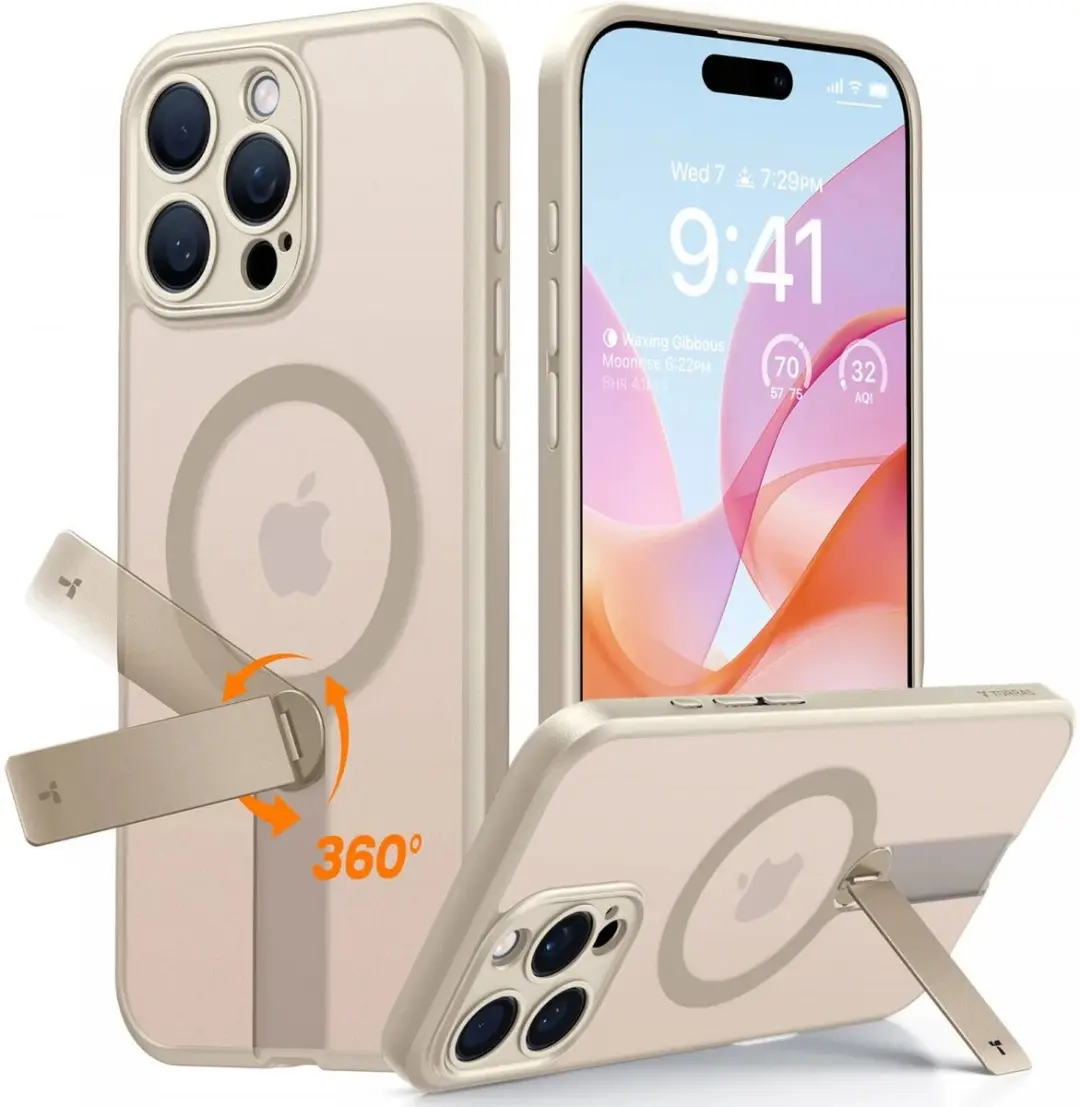 Torras UPro Pstand Spin Hoesje iPhone 16 Pro Max - MagSafe - Zwart - afbeelding 6 van 6