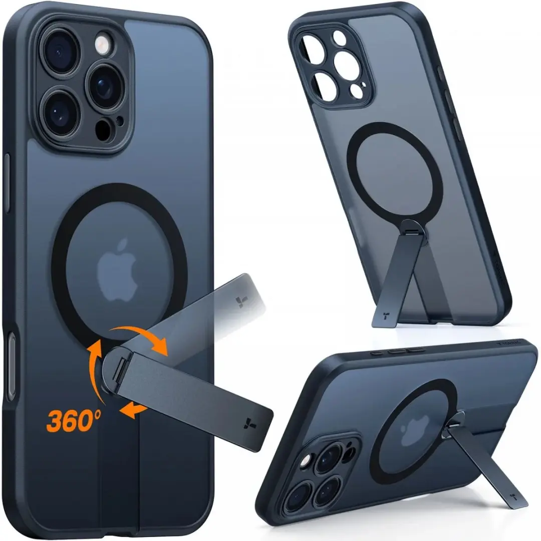 Torras UPro Pstand Spin Hoesje iPhone 16 Pro Max - MagSafe - Zwart