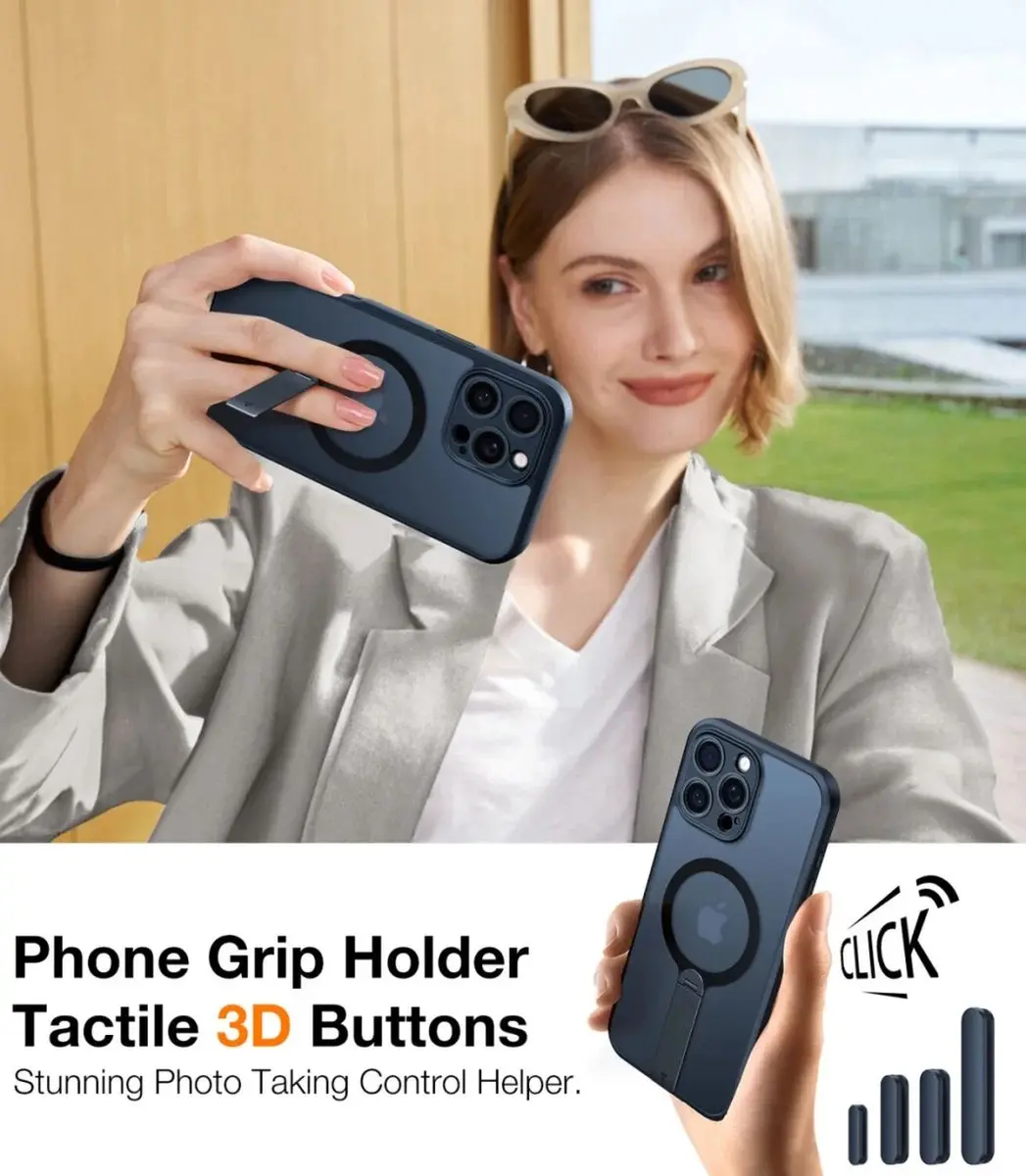Torras UPro Pstand Spin Hoesje iPhone 16 Pro Max - MagSafe - Zwart