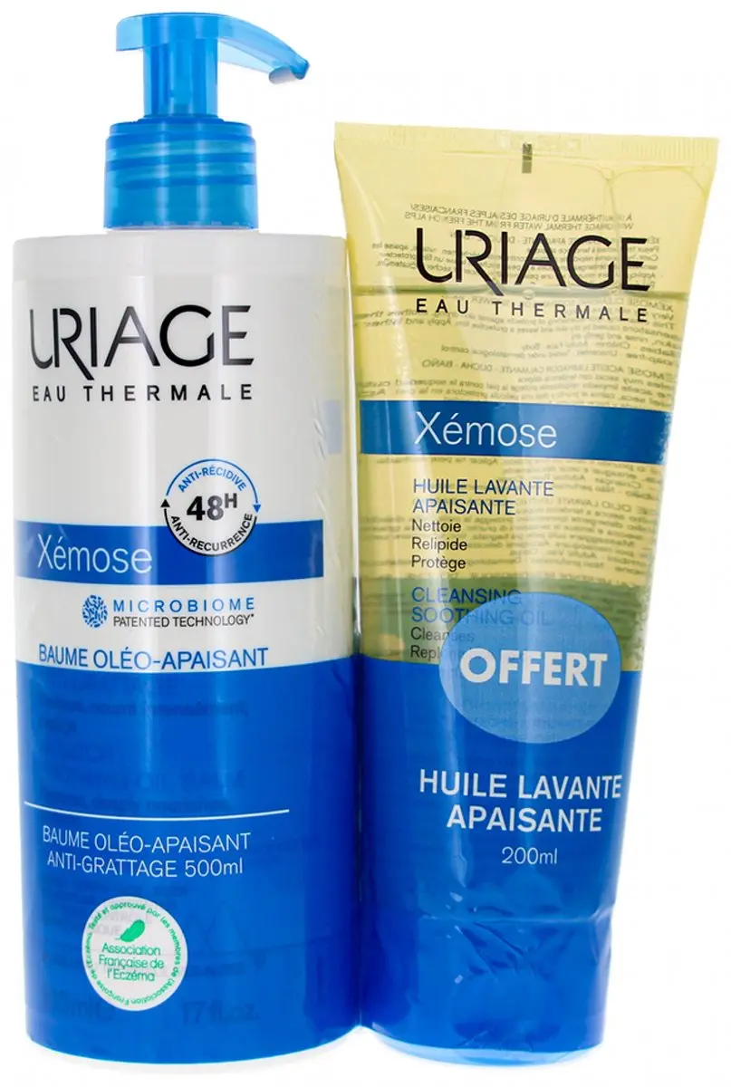 Uriage xémose balsem 500ml + xémose wasolie 200ml