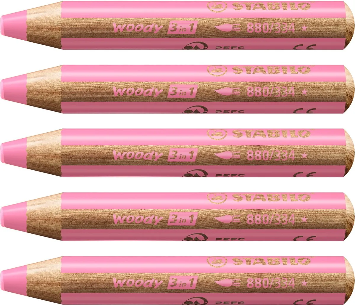 STABILO Woody 3-in-1 Potlood Roze
