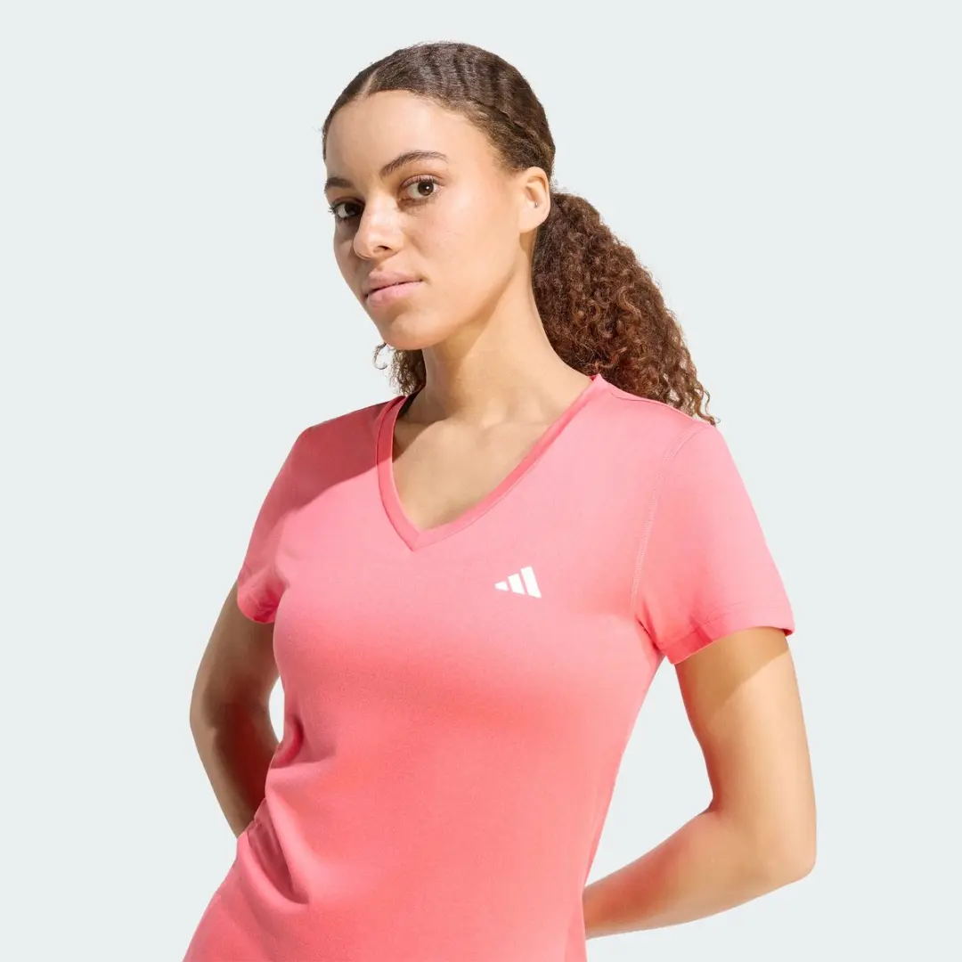 Adidas Performance Workout Essentials V-Neck T-Shirt L - Roze - afbeelding 4 van 6