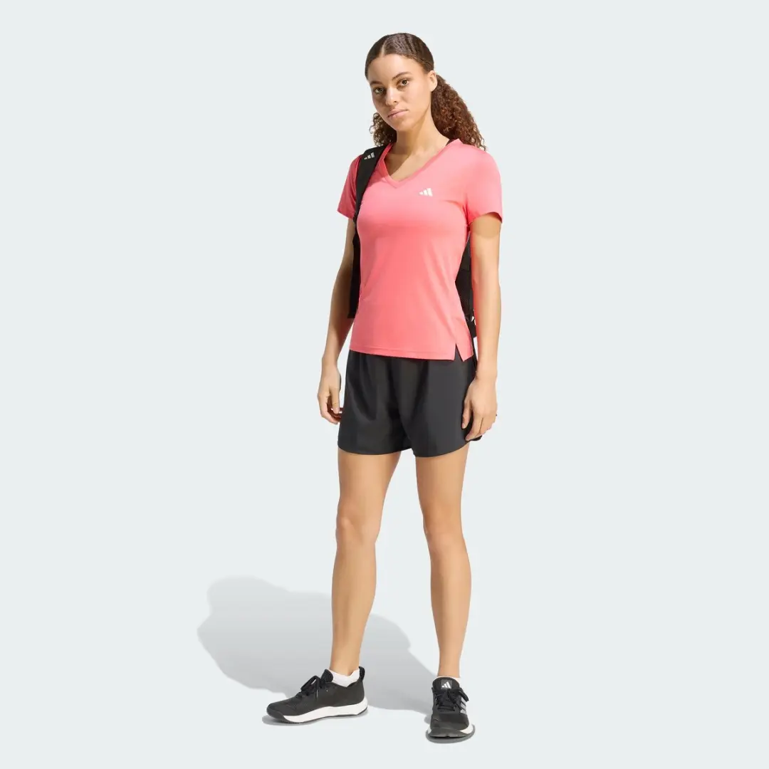 Adidas Performance Workout Essentials V-Neck T-Shirt L - Roze - afbeelding 2 van 6