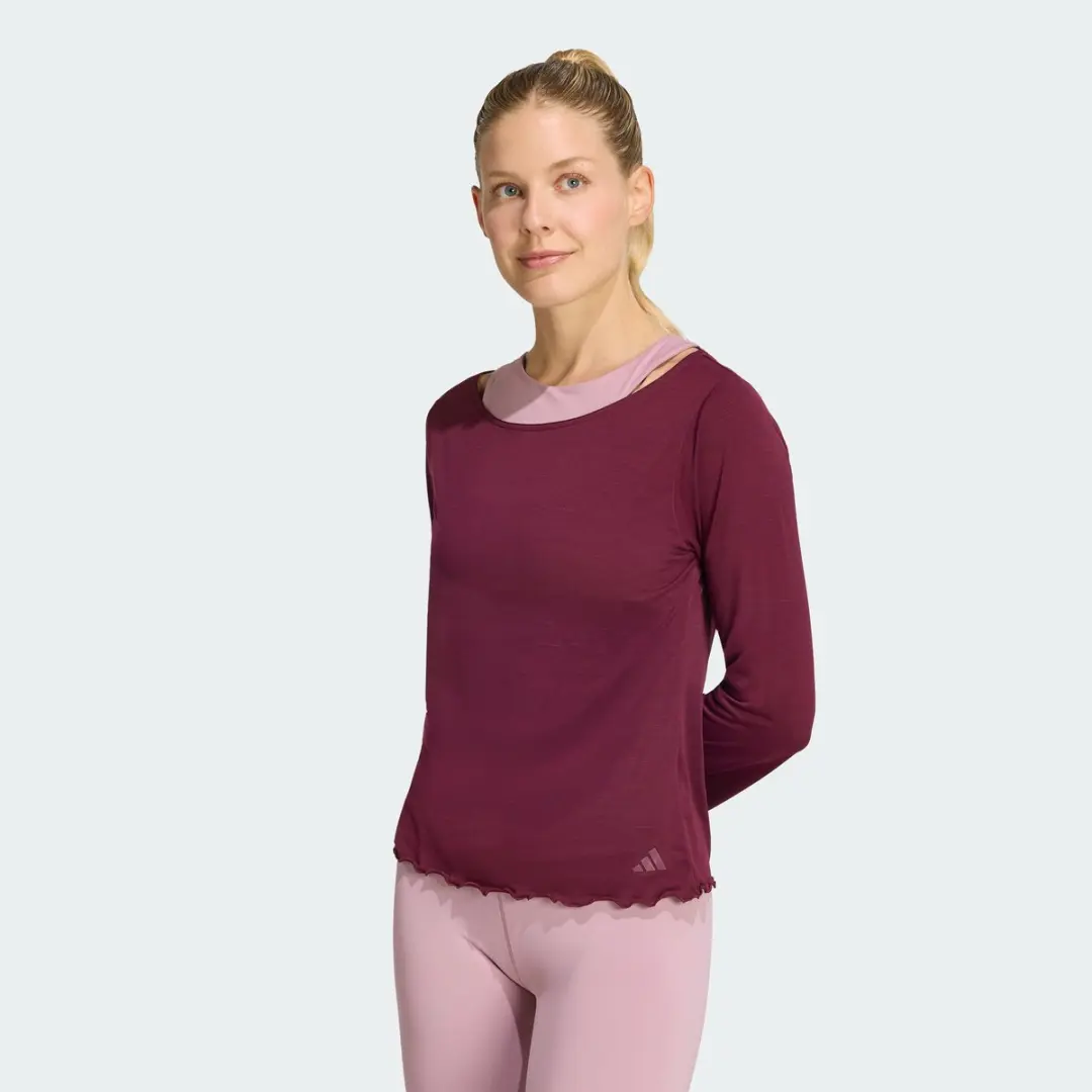Adidas Performance Motion T-Shirt Lange Mouwen KV4046 - Bordeaux - afbeelding 5 van 6