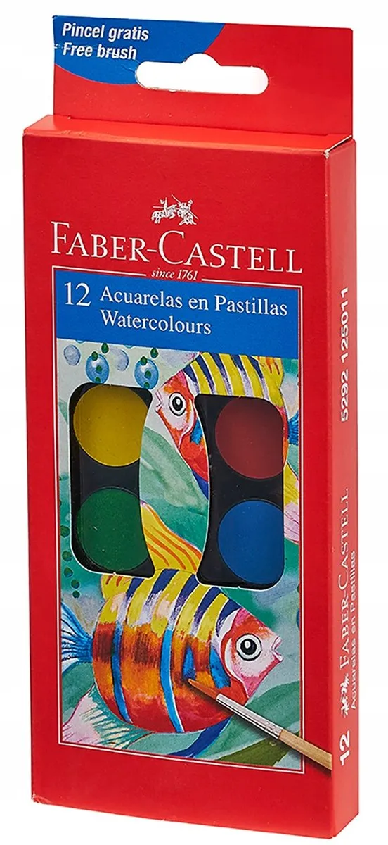 Faber-Castell Aquarelverfset 12 Kleuren - 24mm