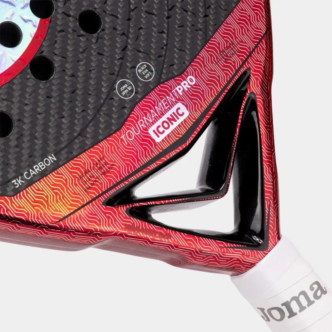 Joma Tournament Pro Iconic Padelracket L2 - Rood/Zwart - afbeelding 5 van 6